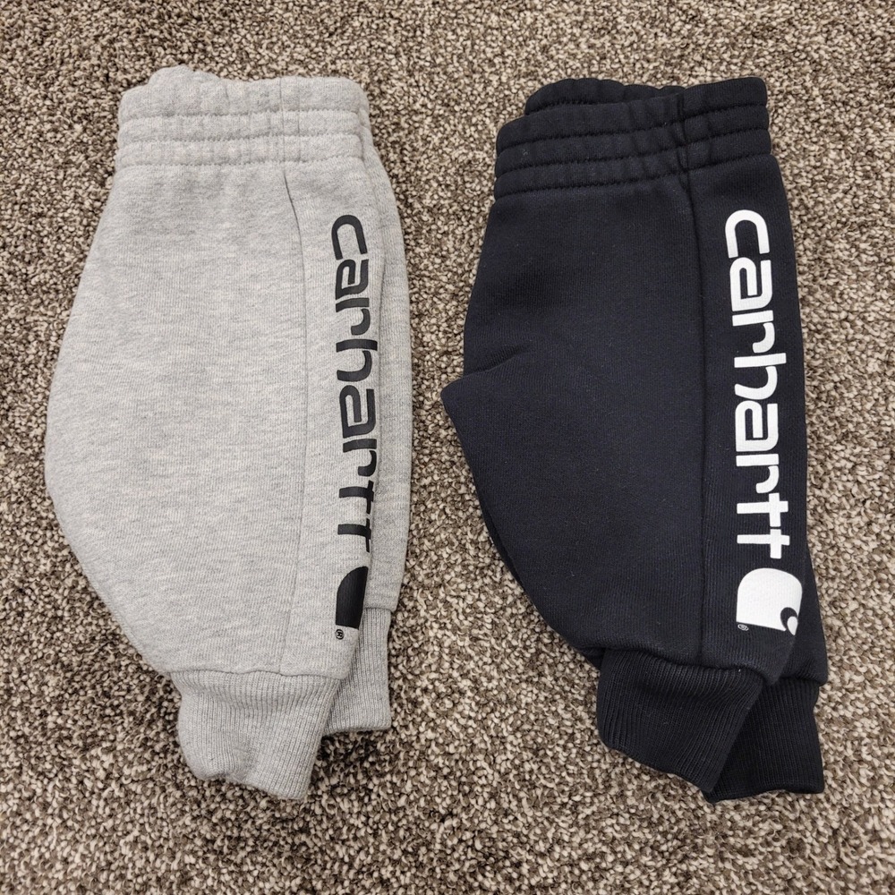 Carhartt Baby 2-Pack Logo Jogger Sweatpants Gray Navy Blue 3M BN8412-B